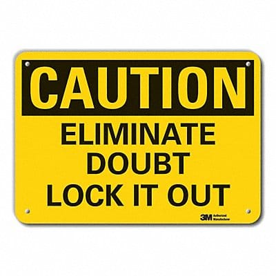 Rflct Lockout Tagout Caution Sign 7x10in