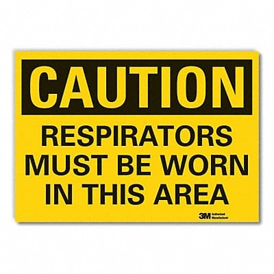 Resprtr Req Caution Rflct Label 10x14in