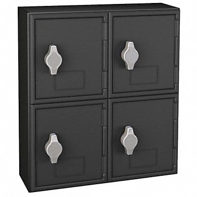 Locker 2x2Lckrs Blk 13.5 x12 x4