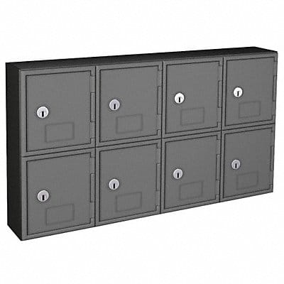Locker 2x4Lckrs Gry/Blk 13.5 x24 x4