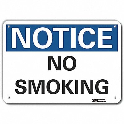 Rflctv No Smoking Note Sign 10x14in Alum Rflctv No Smoking Note Sign 10x14in Alum