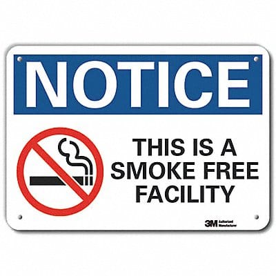 No Smoking Sign 7 in x 10 in Aluminum