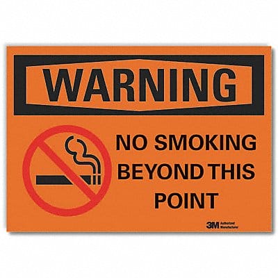 No Smoking Warning Rflct Lbl 10inx14in