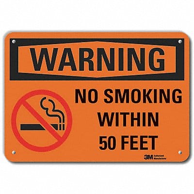 Rflct No Smoking Warn Sign 7x10in Alum