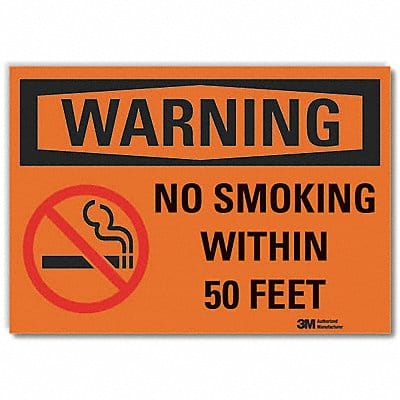 No Smoking Warning Rflctv Labl 3.5inx5in