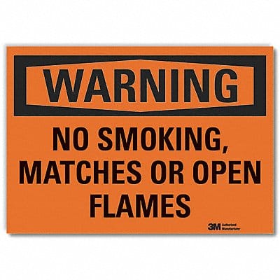 No Smoking Warning Rflct Lbl 7inx10in