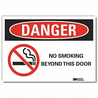 No Smoking Danger Rflct Lbl 10inx14in