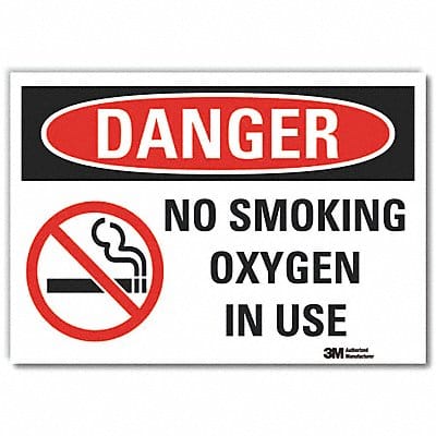 No Smoking Danger Rflctv Label 5inx7in