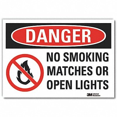 No Smoking Danger Rflct Label 3.5x5in