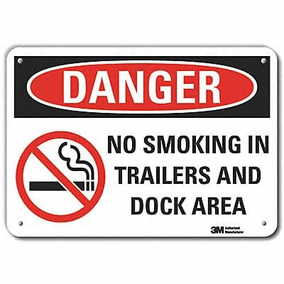 Rflctv No Smoking Dangr Sign 10x14in Alu Rflctv No Smoking Dangr Sign 10x14in Alu