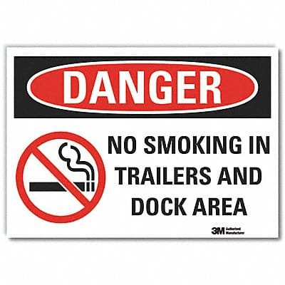 No Smoking Danger Rflctv Label 5inx7in