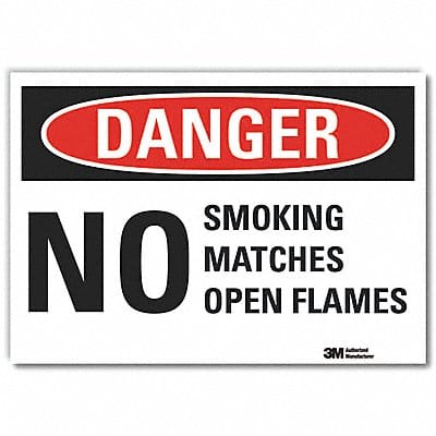 No Smoking Danger Rflct Label 3.5x5in