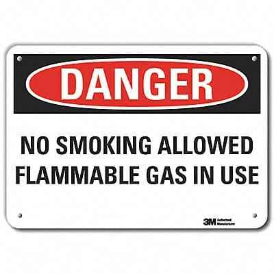 Rflct No Smoking Dangr Sign 10x14in Alum