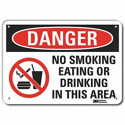 Rflctv No Smoking Dangr Sign 10x14in Alu