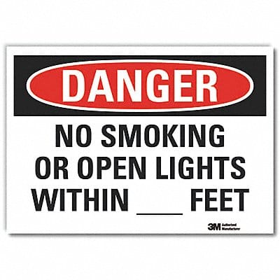 No Smoking Danger Rflct Label 7inx10in