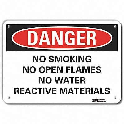 Rflct No Smoking Dangr Sign 10x14in Alum