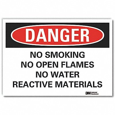 No Smoking Danger Rflct Lbl 10inx14in