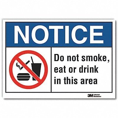 No Smoking Notice Rflct Lbl 10inx14in No Smoking Notice Rflct Lbl 10inx14in