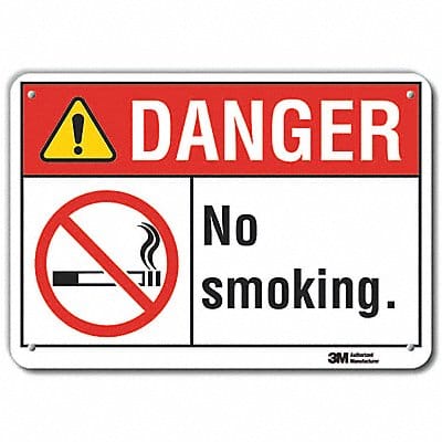 No Smoking Sign 7 in x 10 in Aluminum