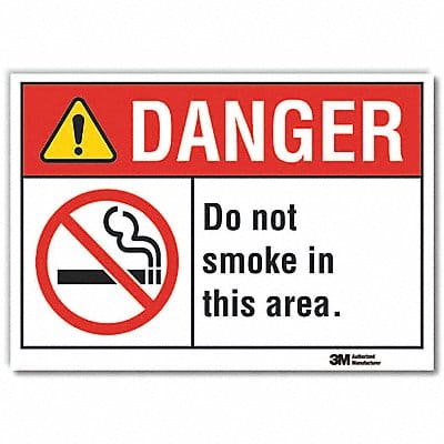 No Smoking Danger Rflct Lbl 10inx14in
