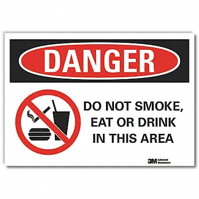 No Smoking Danger Rflct Label 5inx7in
