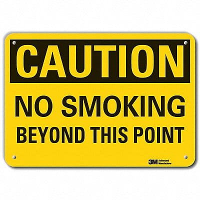 Rflct No Smoking Caut Sign 7x10in Alum