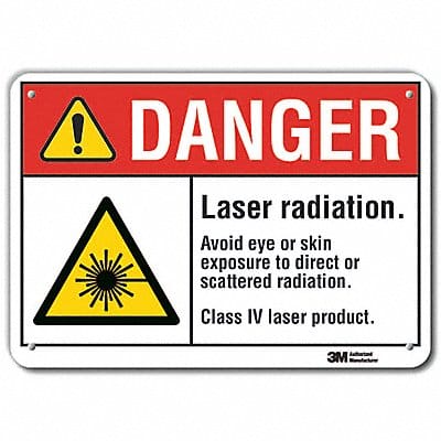 Rflct Laser Area Danger Sign 7x10in Alum Rflct Laser Area Danger Sign 7x10in Alum