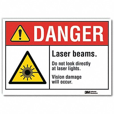 Laser Area Danger Rflctv Label 10inx14in