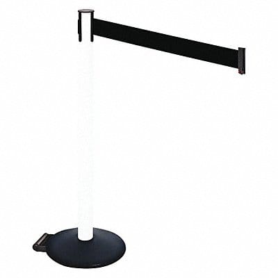 Barrier Post PVC Post Blk Belt w/Wheels