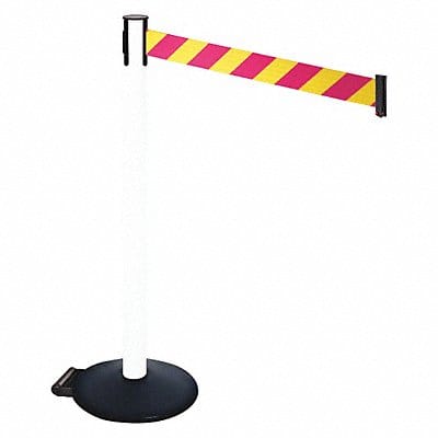 Barrier Post Magenta/Ylw Belt w/Wheels
