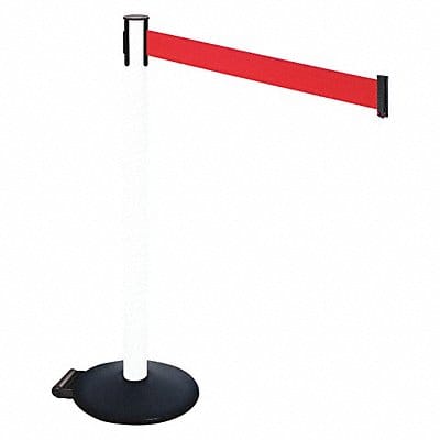 Barrier Post PVC Post Red Belt w/Wheels