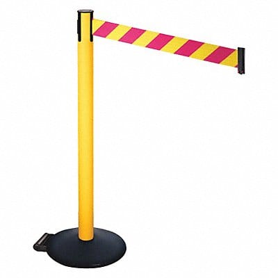 Barrier Post Magenta/Ylw Belt w/Wheels