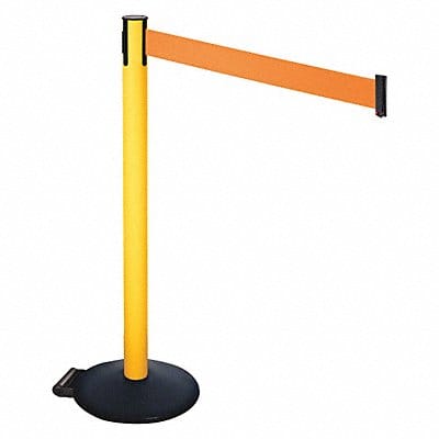 Barrier Post PVC Post Black Orange Belt
