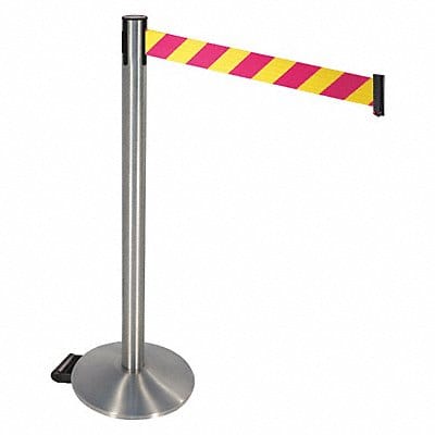 Barrier Post Magenta/Ylw Belt w/Wheels