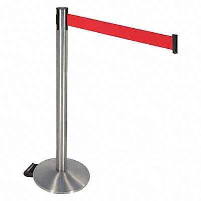 Barrier Post Red Belt w/Wheels SS Post