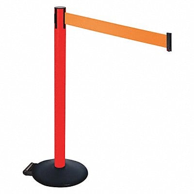 Barrier Post PVC Post Black Orange Belt