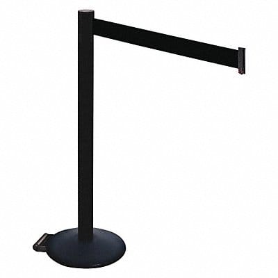 Barrier Post PVC Post Blk Belt w/Wheels