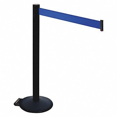 Barrier Post PVC Post Blue Belt w/Wheels