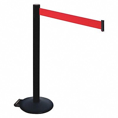 Barrier Post PVC Post Red Belt w/Wheels
