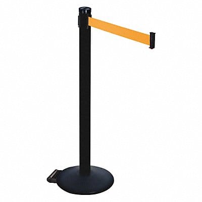 Barrier Post PVC Post Black Orange Belt