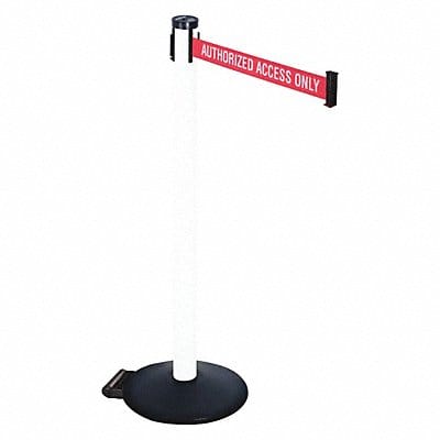 Barrier Post Red/White Belt Text Black