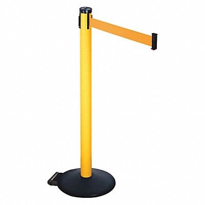 Barrier Post PVC Post Black Orange Belt