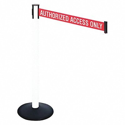 Barrier Post Red/White Belt Text 40in. H