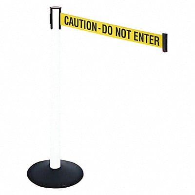 Barrier Post PVC Post Yellow/Black Text