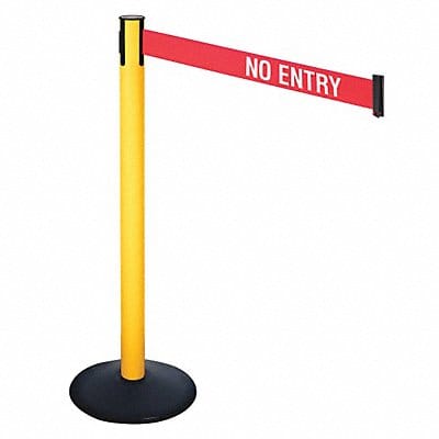 Barrier Post Red/White Belt Text 40in. H