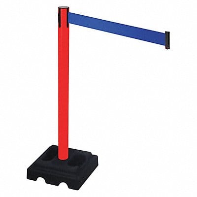 Barrier Post Black Blue Belt Square