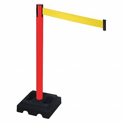 Barrier Post Blk Ylw Belt 10 ft Belt L