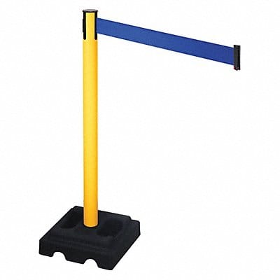 Barrier Post Black Post Blue Belt Square