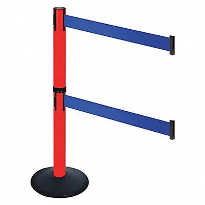 Barrier Post PVC Post Blue Belt 2 Belts