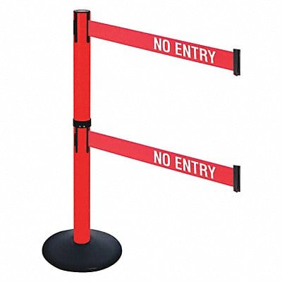 Barrier Post Red/White Belt Text 40in. H